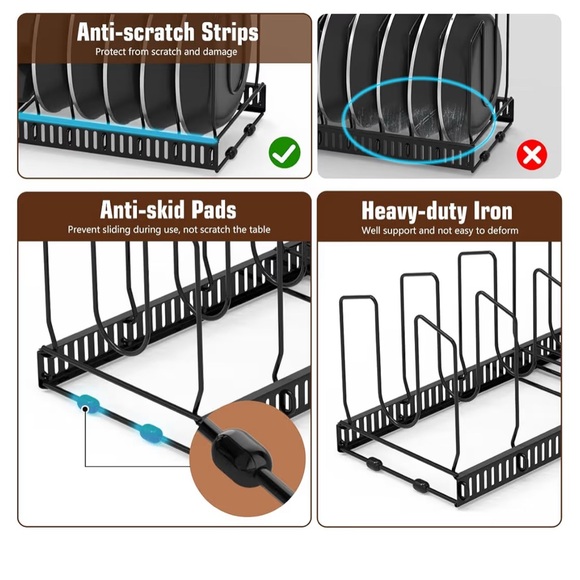 Pot Lid Black Organizer Rack - Picture 4 of 11